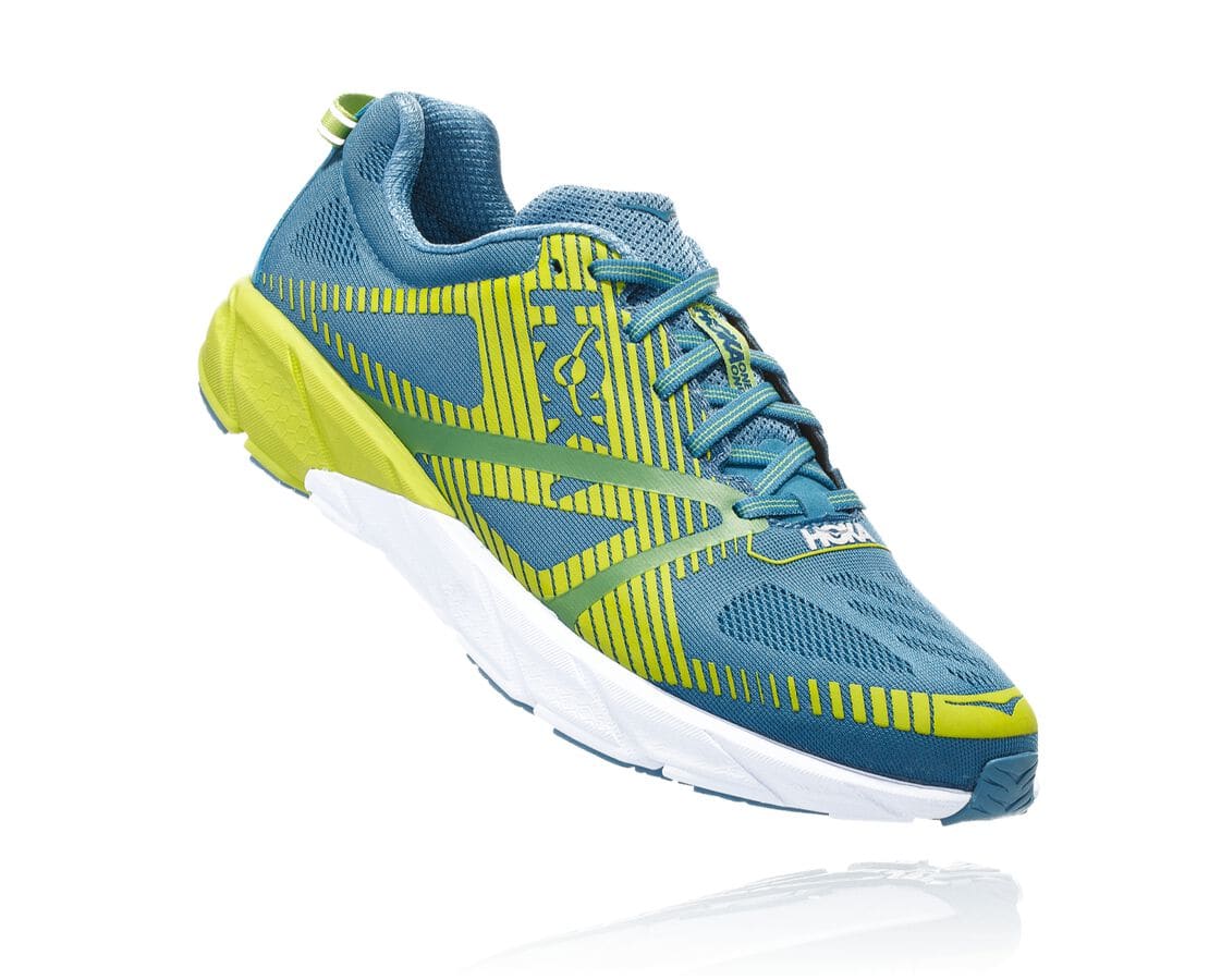 Hoka One One Tracer 2 Herren Straßenlaufschuhe Blau / HellGrün | (DE-5124MJQGD)